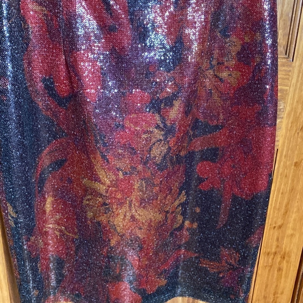Elie Tahari Lori China Red Multi Sequin Sleeveless Shift Cocktail Dress Sz 14 - Picture 5 of 13